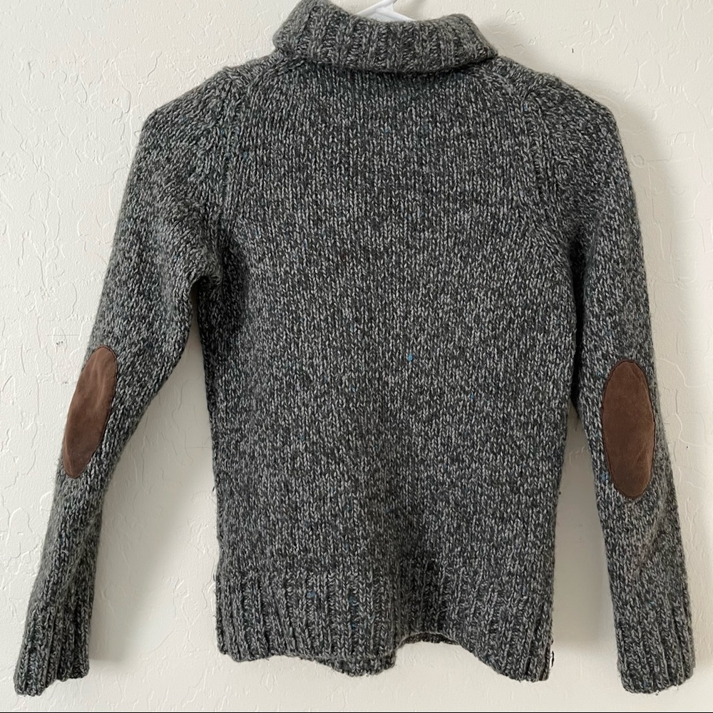 Massimo Dutti wool and mohair gray sweater with elbow patches size S